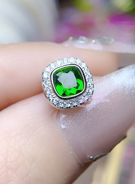 925银戒指吊坠耳钉空托 枕形5 6 7 8MM 包镶款首饰套装银托女款