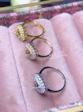 925银戒指空托三角形6MM