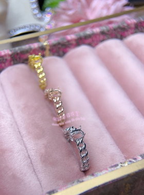 925银戒指空托 椭圆形3*4 3*5 4*6 5*7MM 女款镶嵌宝石开口银戒托