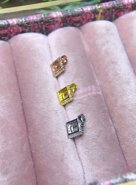 925银吊坠空托枕形阿斯切工6