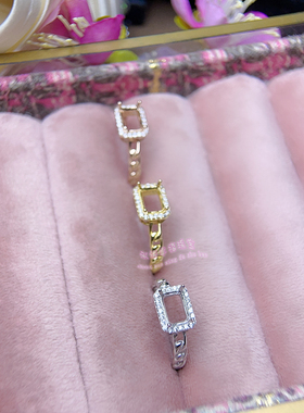 925银戒指空托 长方形4*6 5*7 6*8MM 横款女镶嵌用银戒托空托