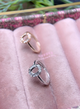 925银戒指空托 椭圆形4*6MM-8*10MM  镶嵌宝石女款开口银戒托