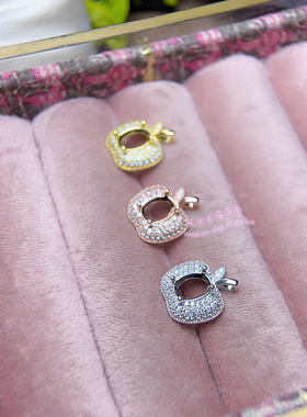 925银吊坠空托 椭圆形6*8 8*10MM 女款镶嵌宝石银托项坠项链银托