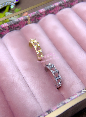 925银戒指空托 心形5MM 女款镶嵌用银戒托空托排戒空托