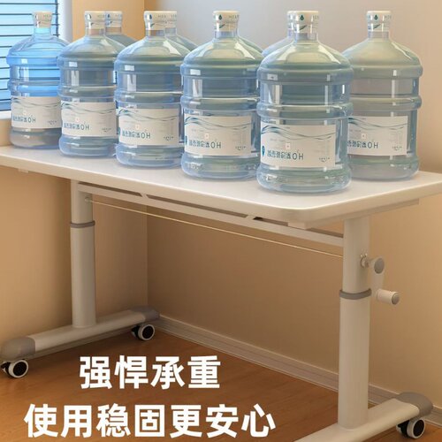 手摇可升降桌腿书桌支架带滑轮铁艺承重手动电脑脚架铁艺茶几底座 - 图1