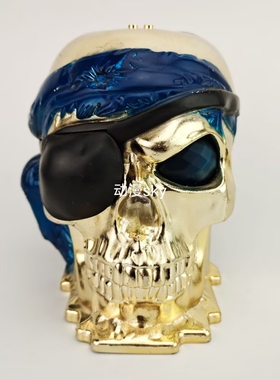 美家宝美高拼插积木加勒比海盗头骨骷髅头摆件DIY仅外壳