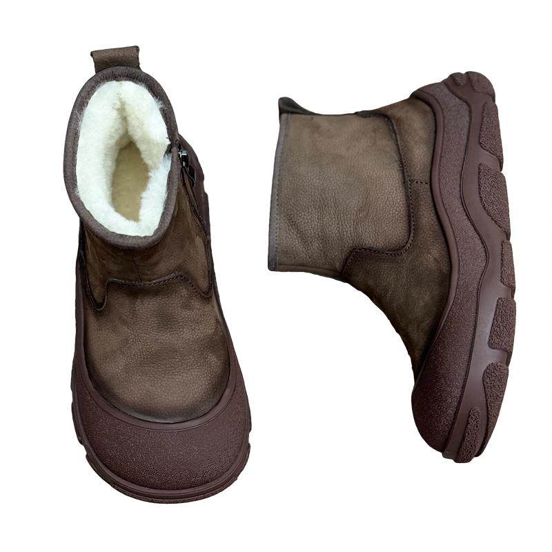 真皮羊毛雪地靴2025冬季新款复古休闲大棉鞋保暖百搭加厚毛短靴女,淘宝优惠券,粉丝福利购,淘宝优惠卷