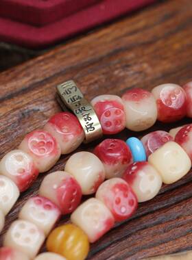 文玩驼骨正宗骆驼骨雕刻骰子108颗佛珠diy多圈手链原创设计