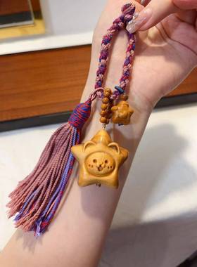 崖柏文玩手持配饰半成品流苏穗子包挂件线圈编绳艺钥匙绳