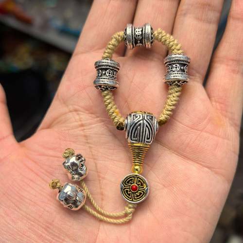 藏式文玩配饰套装金刚星月菩提108佛珠念珠DIY配件一套 - 图2