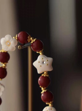 原创合香珠花蕊夫人手链搭配驼骨小花星星桂花女款本命年转运