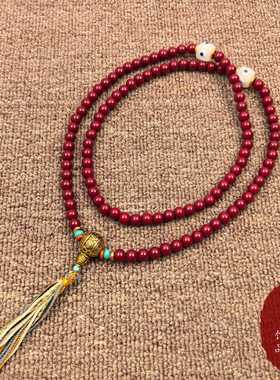 雪巴琉璃脖挂链尼泊尔风格民族风配饰搭配手工棉绳流苏男女通用款