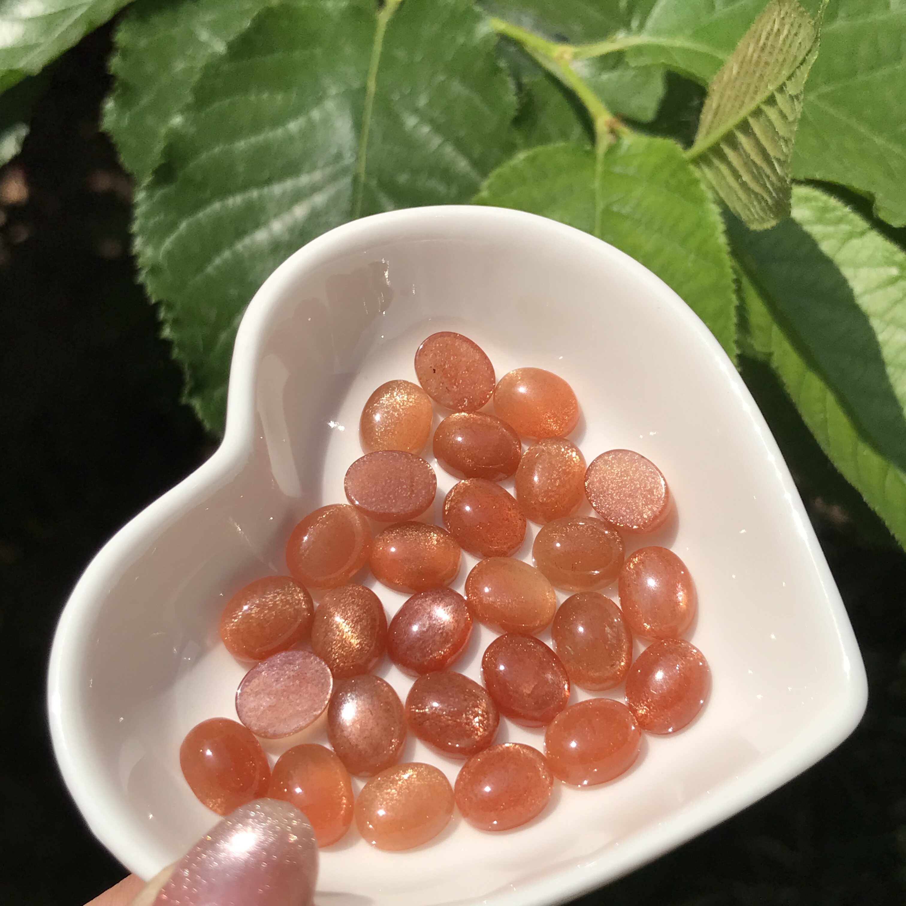 Natural gold sun oval ring face loose stone