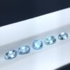 Glue-free natural faceted aquamarine oval ring face loose stone inlaid winding ring clavicle chain one thing one picture
