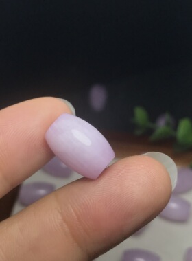 天然紫锂辉（通孔）小桶珠裸石吊坠可镶嵌绕线手链棉裂体一物一图