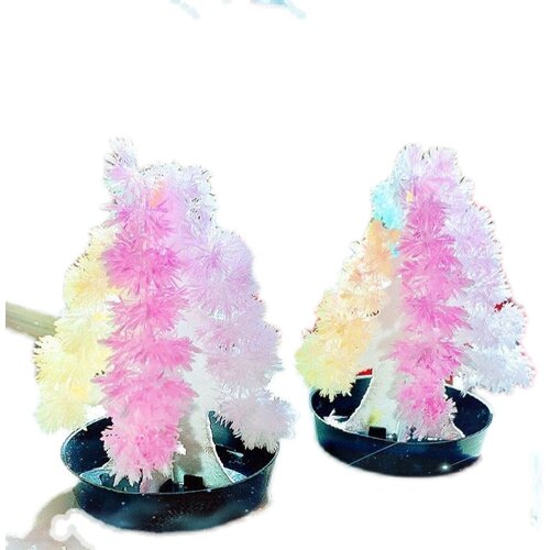 七彩圣诞树会开雪花的纸树魔法浇水开花结晶科学实验圣诞节玩具 - 图3