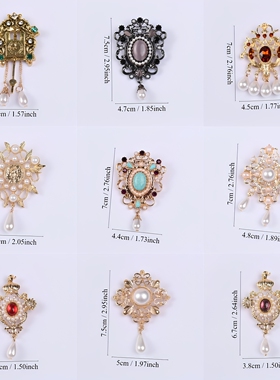 跨境新款设计宫廷复古巴洛克风格大衣胸针防走光配饰气质brooch