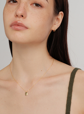 【CnHnOn脂肪商店】s925纯银GoodLuck守护幸运金牌刻字锁骨项链