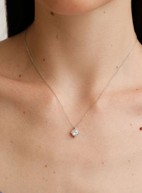 【CnHnOn脂肪商店】s925纯银1ct莫桑钻八心八箭圆钻简约锁骨项链