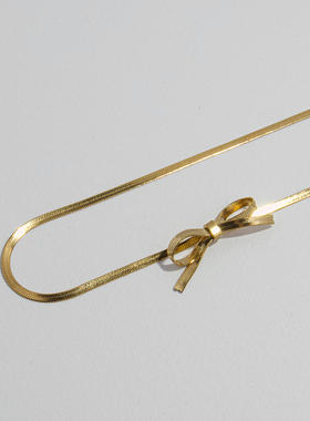 【CnHnOn脂肪商店】柔软蛇骨链蝴蝶结小众个性打结choker项链