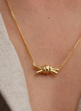 【CnHnOn脂肪商店】北欧简约设计感打结绳结扣盒子链毛衣链项链