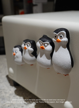 超可爱马达加斯加企鹅冰箱贴树脂
