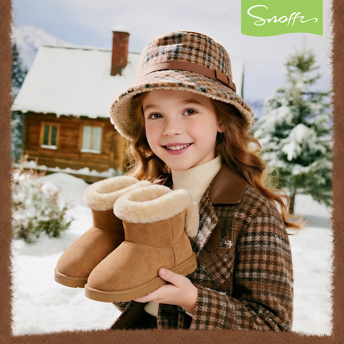 斯纳菲女童雪地靴冬季新款防滑加绒保暖新年红短靴儿童棉鞋中大童,淘宝优惠券,粉丝福利购,淘宝优惠卷