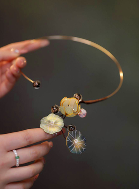 国风荷花项圈项链旗袍汉服配饰