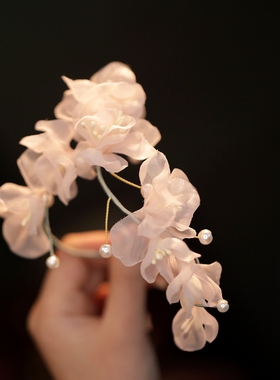 古风手链仙气森系花朵手环粉色