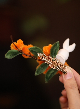 毛茸花古风桂花兔子汉服女款头饰