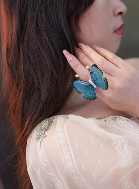 春夏森系仙气蝴蝶戒指女小众设计