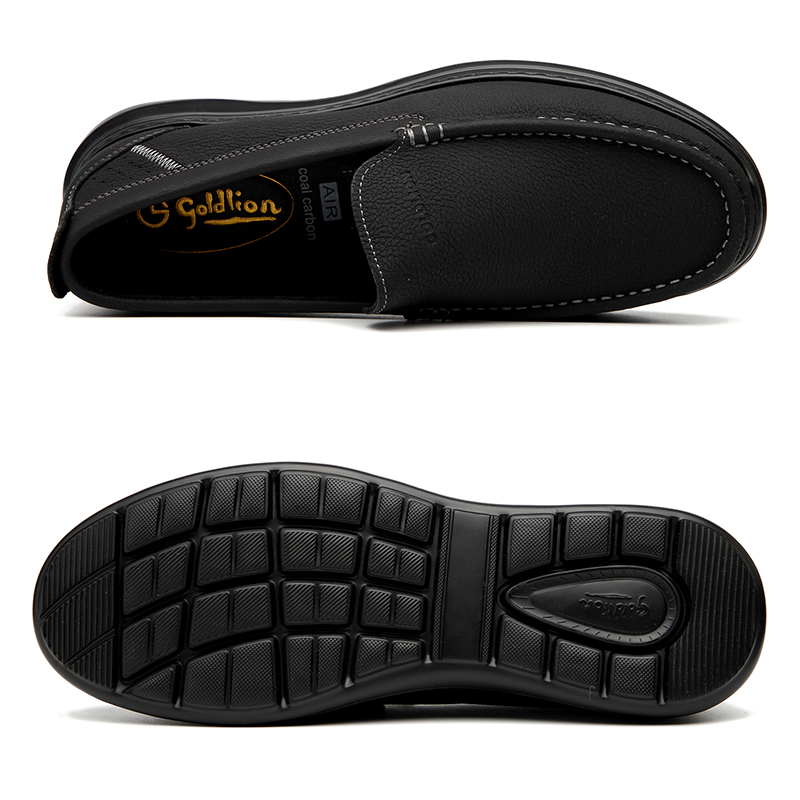 金利来男鞋新款一脚蹬平底软面真皮轻便日常商务休闲男士皮鞋正品 - 图1