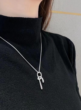 女士纯银长链条项链个性设计轻松搭配时尚饰
