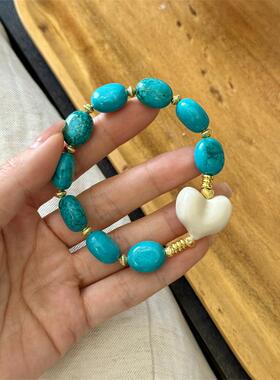 菱镁矿随形搭配天然象牙果屁桃diy配件文玩佛珠手串时尚配饰隔珠