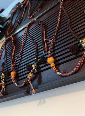 万能项链绳搭配坨骨六字真言骷髅diy配件手工编织手绳项链文玩