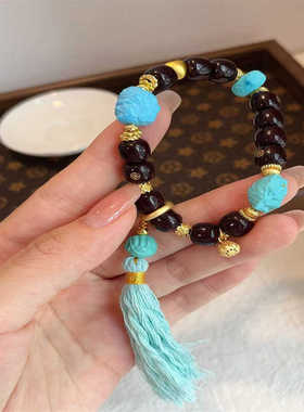 手链回纹九眼天珠天然玛瑙原创