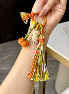 转运珠绿松石铃铛手链红玛瑙复古