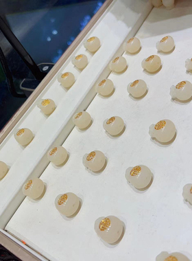烫金菩提根福袋通孔配件手工DIY编织手绳文玩佛珠手串手链项链珠
