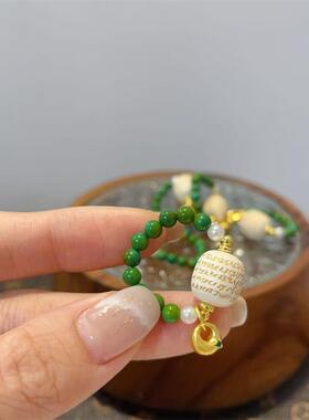 猛犸五条经搭配菜籽绿松石戒指diy配件文玩佛珠手串时尚配饰隔珠