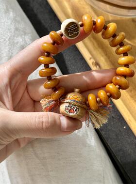 牛骨盘珠鹿角根付招财猫葫芦牛骨发财库克圆珠diy配件文玩佛珠