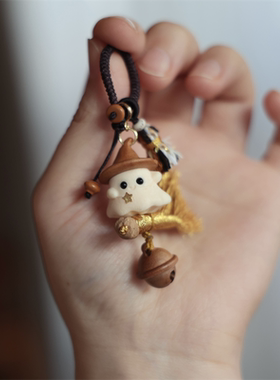 芭比檀魔法星星人桃木铃铛