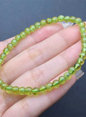 极细天然单圈手串绿水晶小众设计