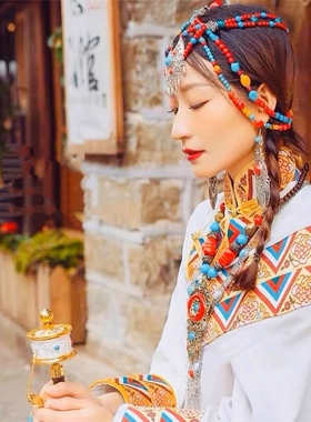 云南丽江旅拍摄影民族风项链藏族舞蹈头饰旅拍道具女配饰饰品