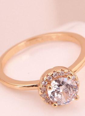 韩版甜美风镶嵌锆石开口戒指