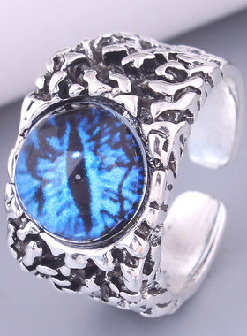 欧美时尚 复古简洁恶魔之眼气质开口复古戒指1211