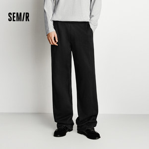 森马休闲裤男发热抑菌针织卫裤宽松直筒裤2025冬季新款长裤子百搭