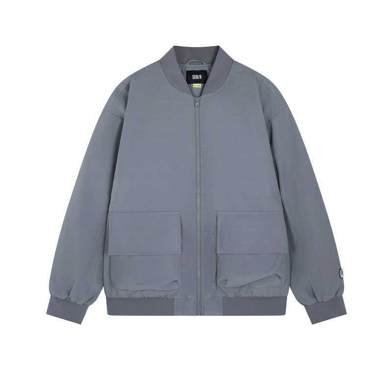 森马2021冬季新款灰色宽松简约棉服 森马裕伟棉衣