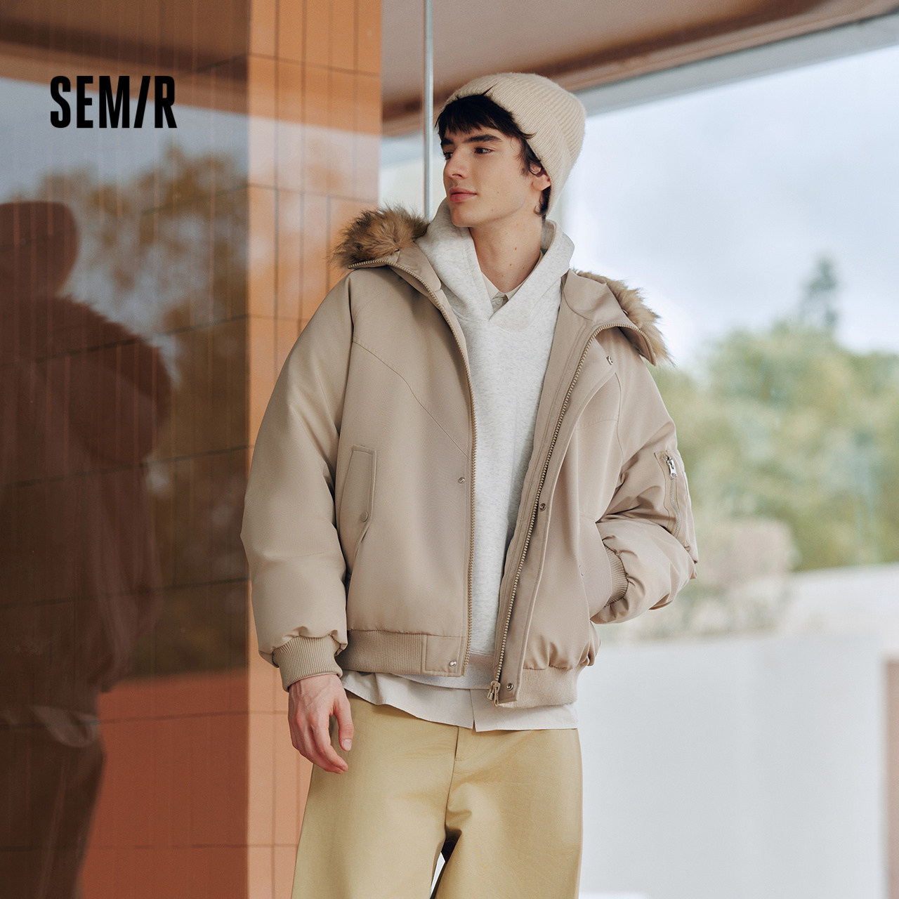 森马羽绒服男冬派克服三防飞行员夹克2025新款可拆卸毛领连帽外套,淘宝优惠券,粉丝福利购,淘宝优惠卷