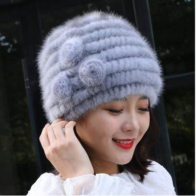 水貂横编三花帽子貂皮帽女款水貂毛帽子冬季保暖帽子妈妈帽,淘宝优惠券,粉丝福利购,淘宝优惠卷