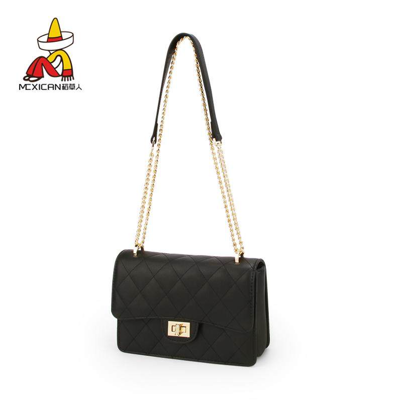 稻草人女包牛皮斜挎包2025新款女士包包高级感真皮单肩链条小方包,淘宝优惠券,粉丝福利购,淘宝优惠卷